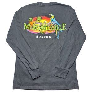Jimmy Buffett Margaritaville Boston Long Sleeve T Shirt Adult S Black Nautical